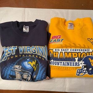 West Virginia Mountaineers  Unisex Sweat Shirts - Navy and Yellow